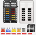 12-Way Blade Fuse Box with Cover, 12–24 V - image 1