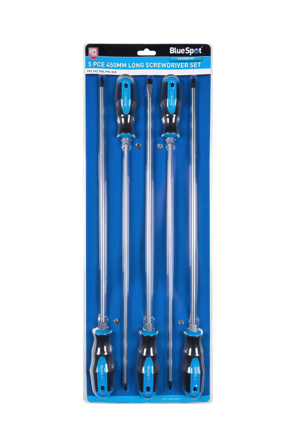 Blue Spot Tools 5-Piece 450MM Long Screwdriver Set