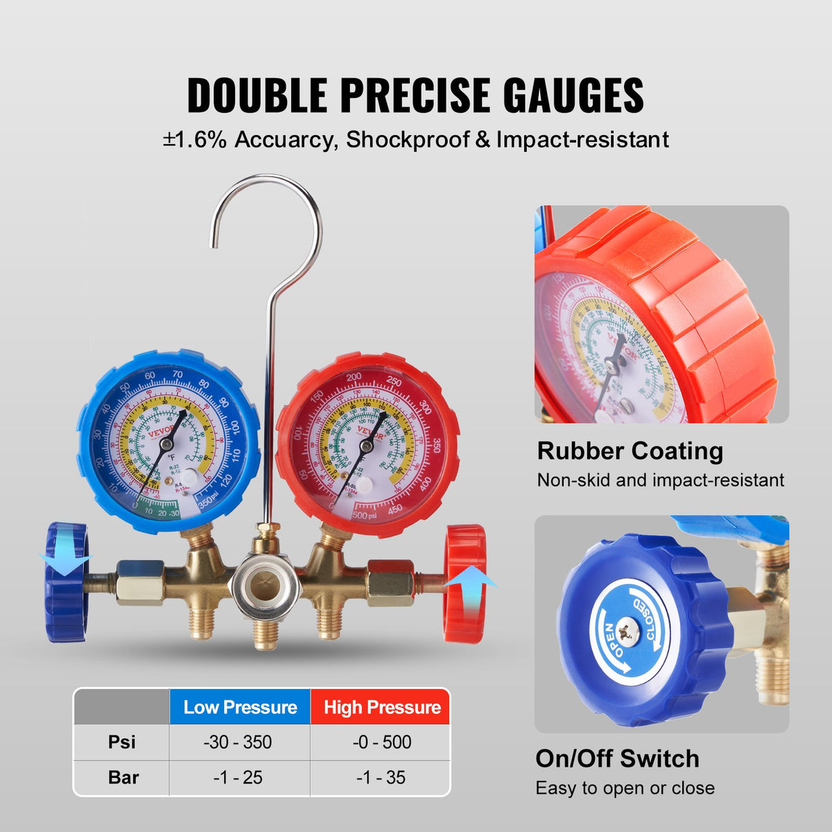 VEVOR 3-way AC manifold gauge set – photo 5