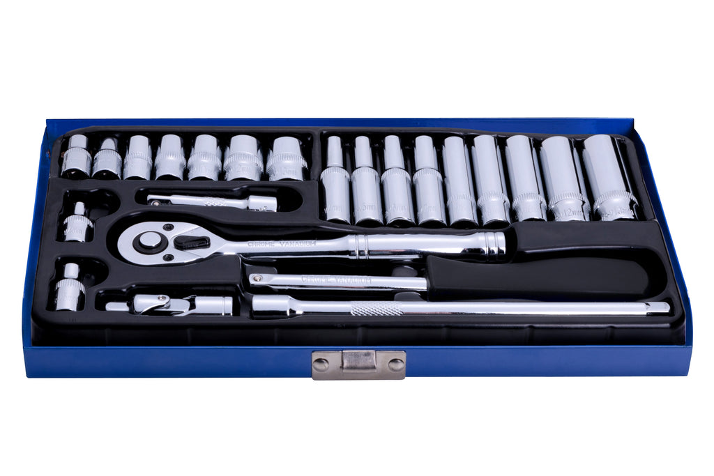 Blue Spot Tools 24-Piece 1/4" Metric Socket Set (4-13mm)