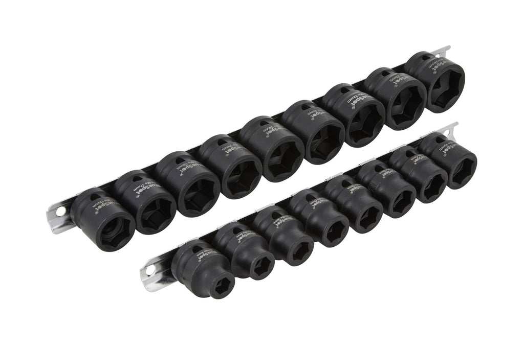 Blue Spot Tools 17-Piece Metric 1/2" Low Profile Impact Sockets (8-24MM)