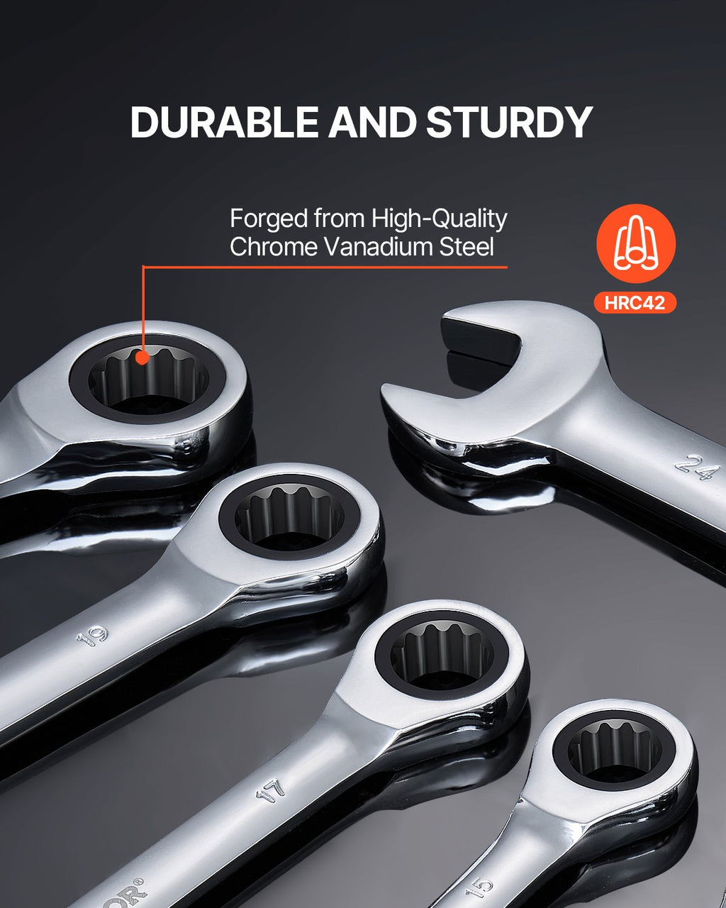 VEVOR 16-piece ratcheting combination spanner set