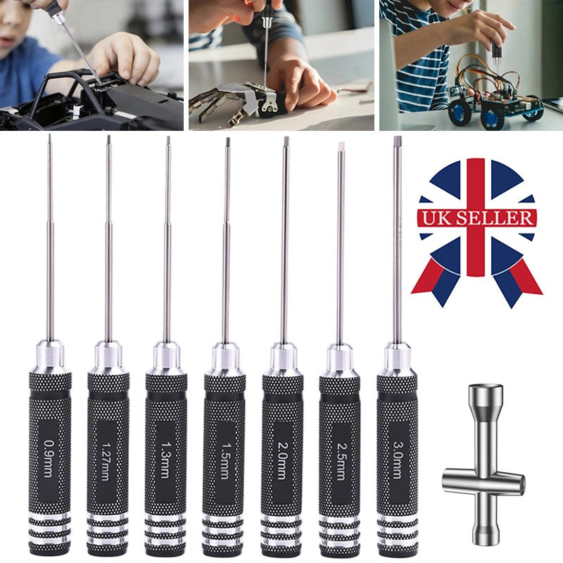 7-Piece Precision Hex Screwdriver Set, 0.9–3.0 mm - image 2
