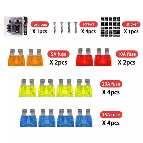 12-Way Blade Fuse Box with Cover, 12–24 V - image 2