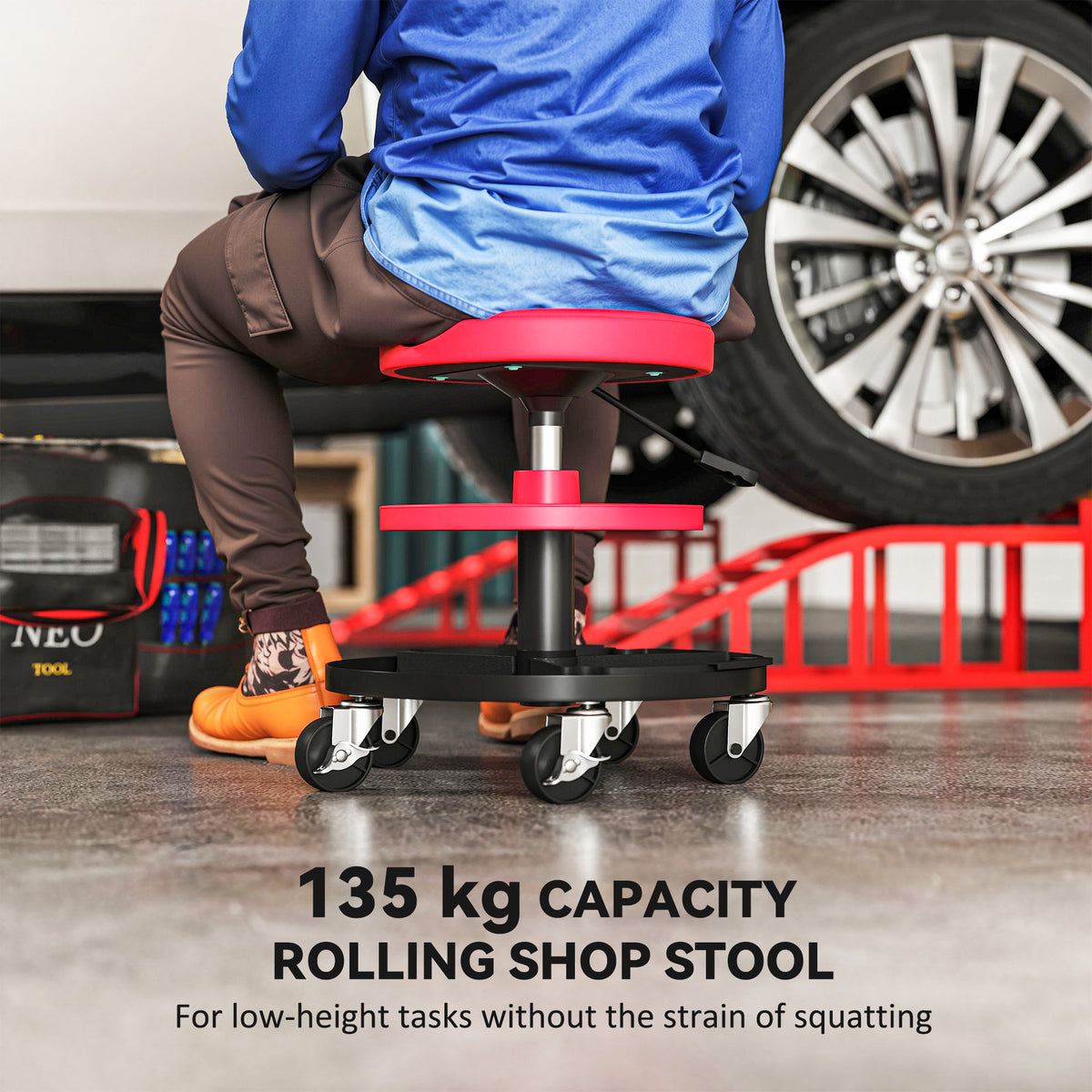 Rolling mechanic stool – photo 4