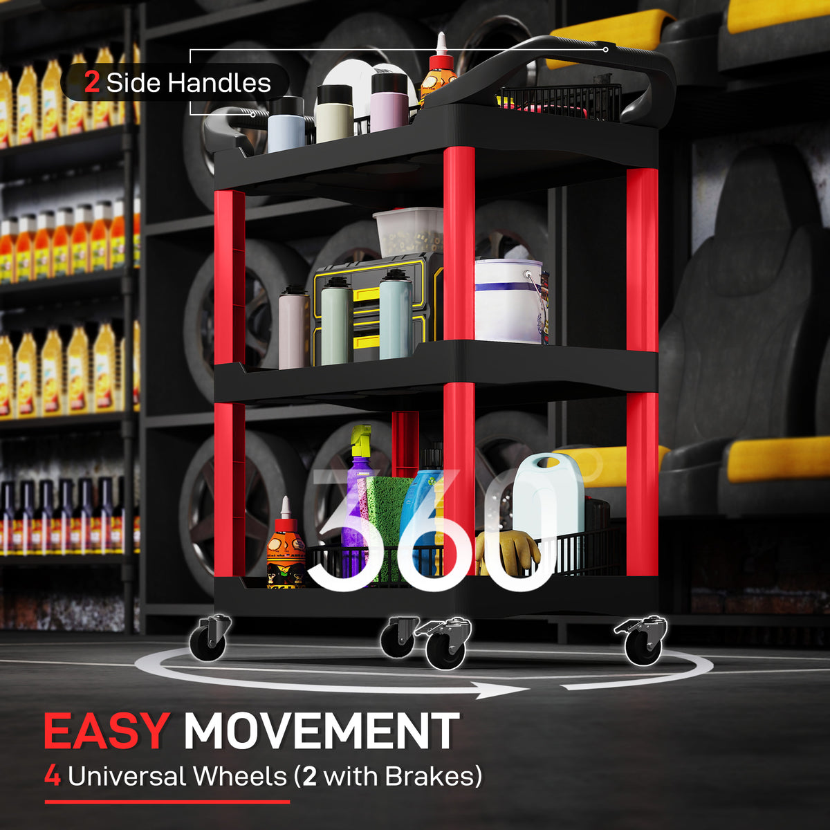 3-tier rolling tool cart – photo 5