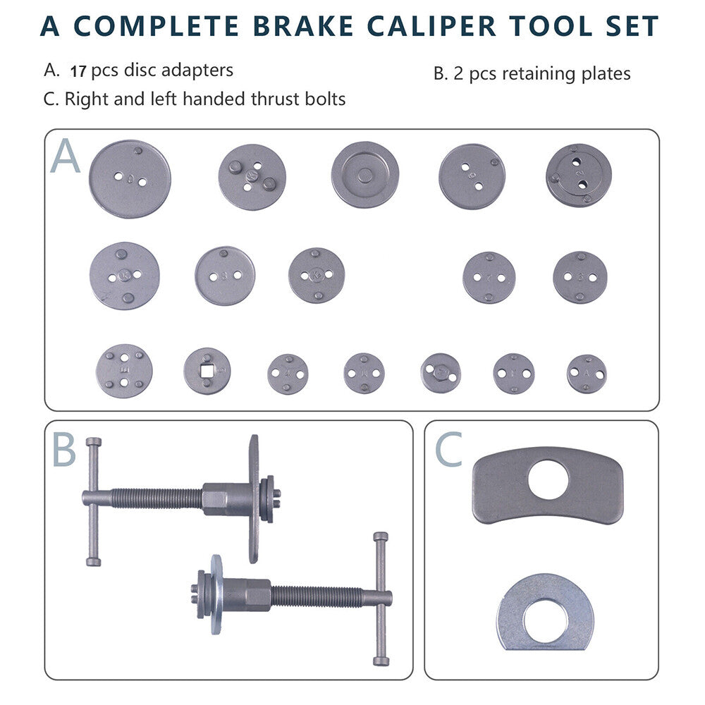 23-Piece Brake Caliper Piston Wind-Back Tool Kit - image 2