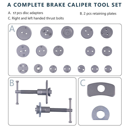 23-Piece Brake Caliper Piston Wind-Back Tool Kit - image 2