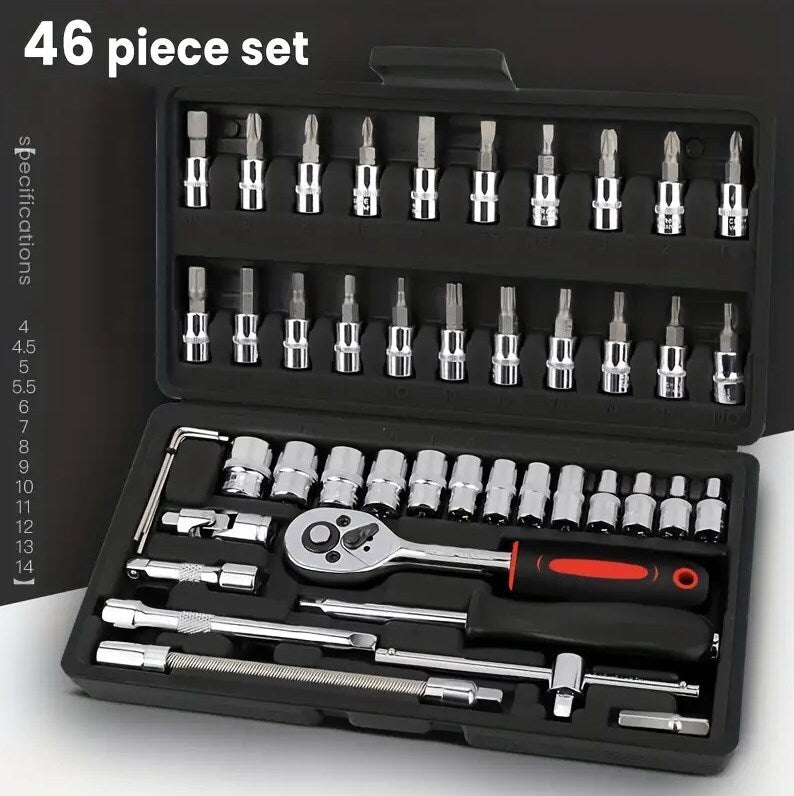 46-Piece 1/4" Drive Socket & Bit Set, 4–14 mm - image 2