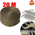 Titanium Exhaust Heat Wrap, 20 m, with 20 Stainless Ties - image 1