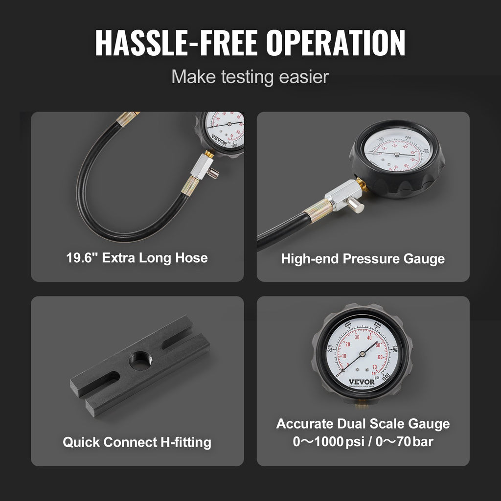 18-Piece Diesel Compression Tester Kit, 0–1000 psi - image 4