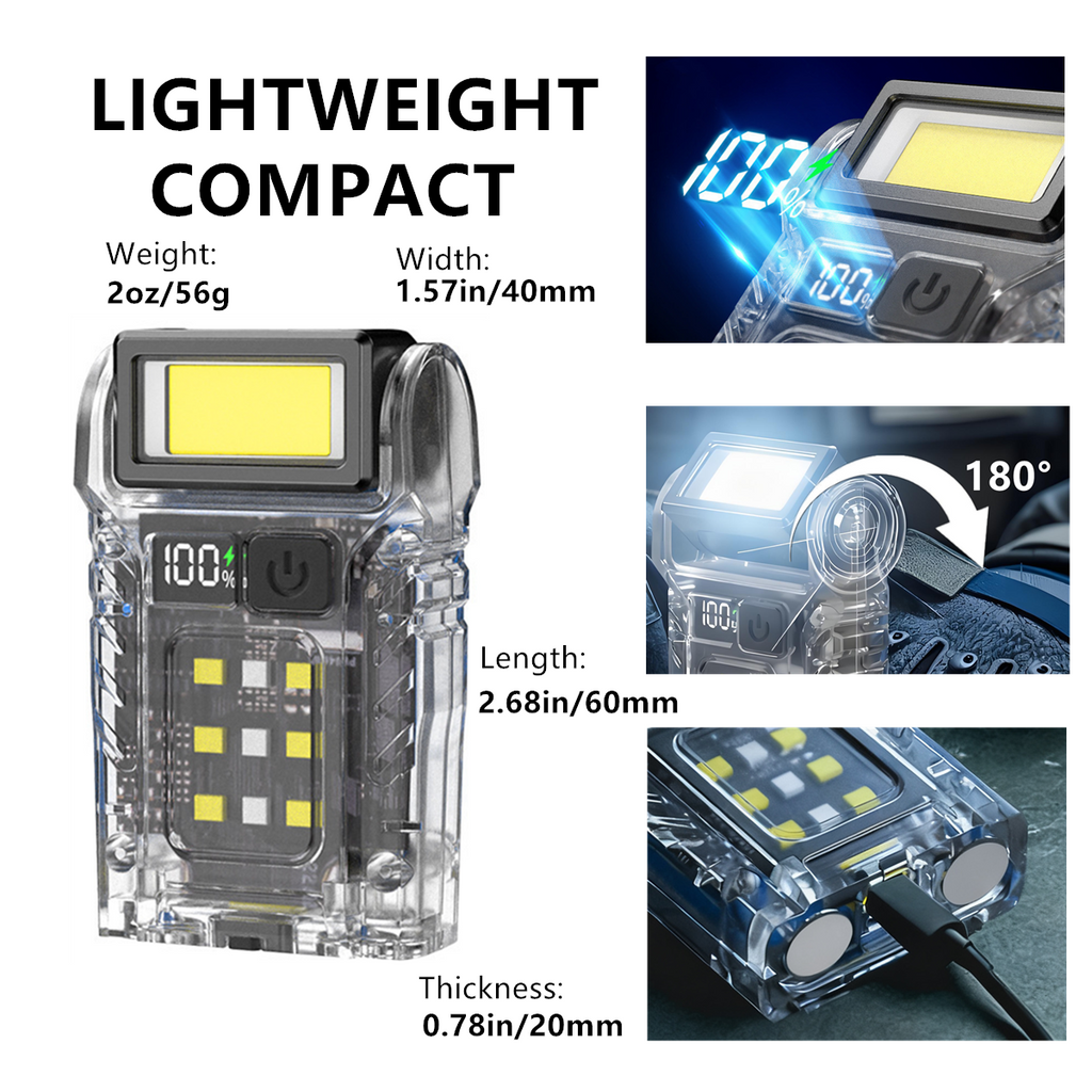 Mini Magnetic Rechargeable Pocket Torch with Clip - image 2