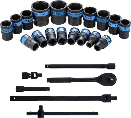 1/2" Drive Ratchet & Metric Socket Set, 8–32 mm, in Metal Case - image 2