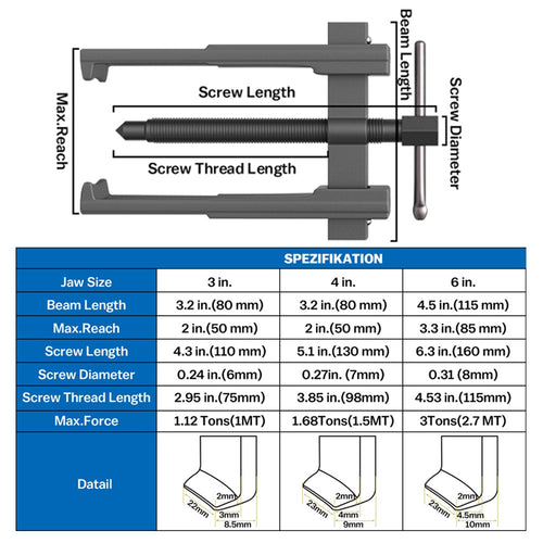 2-Jaw Gear & Bearing Puller, 20–85 mm - image 2