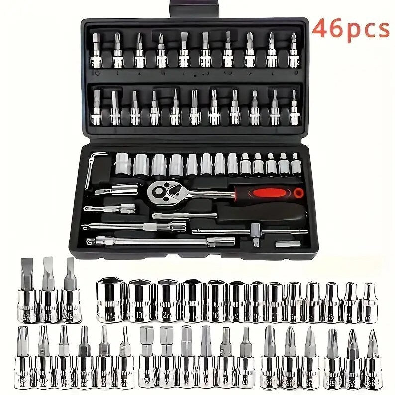 46-Piece 1/4" Drive Socket & Bit Set, 4–14 mm - image 6
