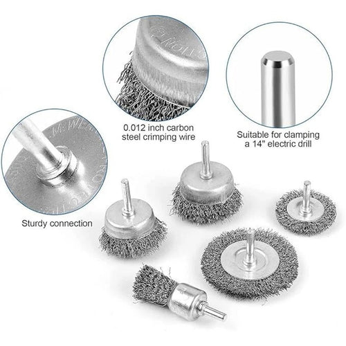 13-Piece Wire Brush Set for Drills - image 2