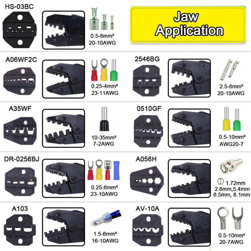 Ratchet Crimping Pliers with Interchangeable Jaws - image 3