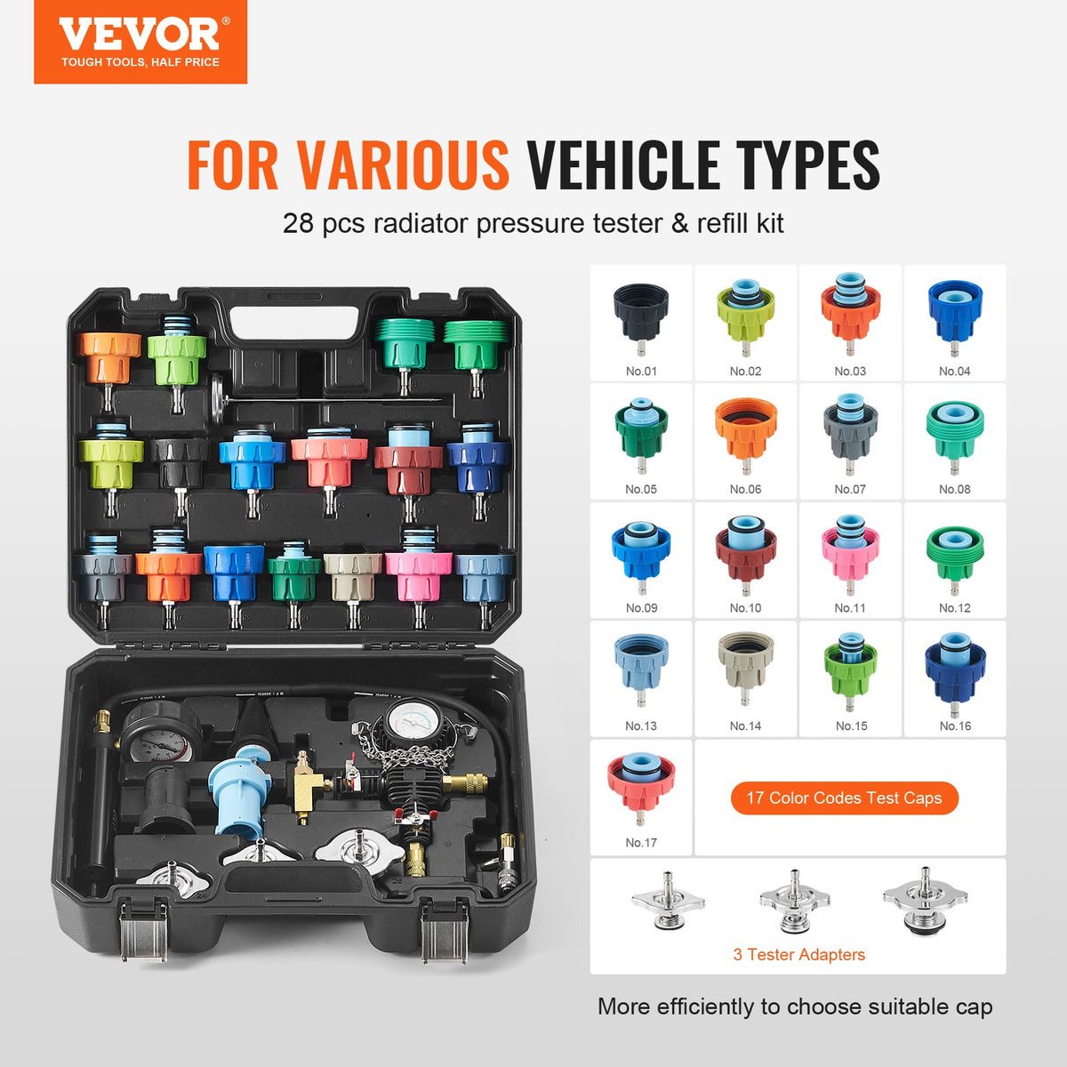 VEVOR radiator pressure tester and refill kit – photo 2